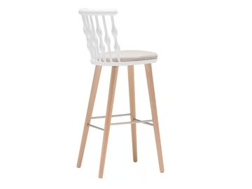 NUB BQ1452 / BQ1453 - High beech stool with integrated cushion by Andreu World - view 3